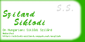 szilard siklodi business card