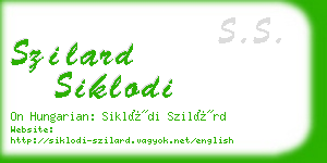 szilard siklodi business card